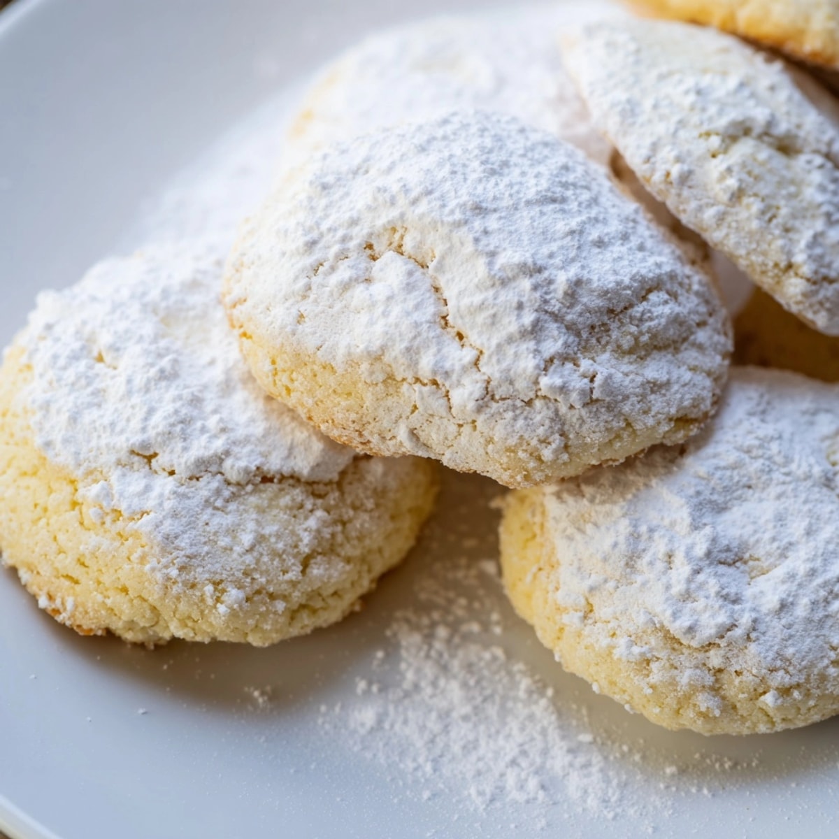 Creamy Melting Moments Cookies dusted with powdered sugar, ready for a holiday treat.