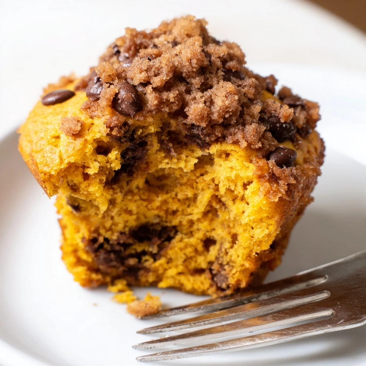 Deliciously tender pumpkin chocolate chip muffins ideal for cozy autumn mornings.