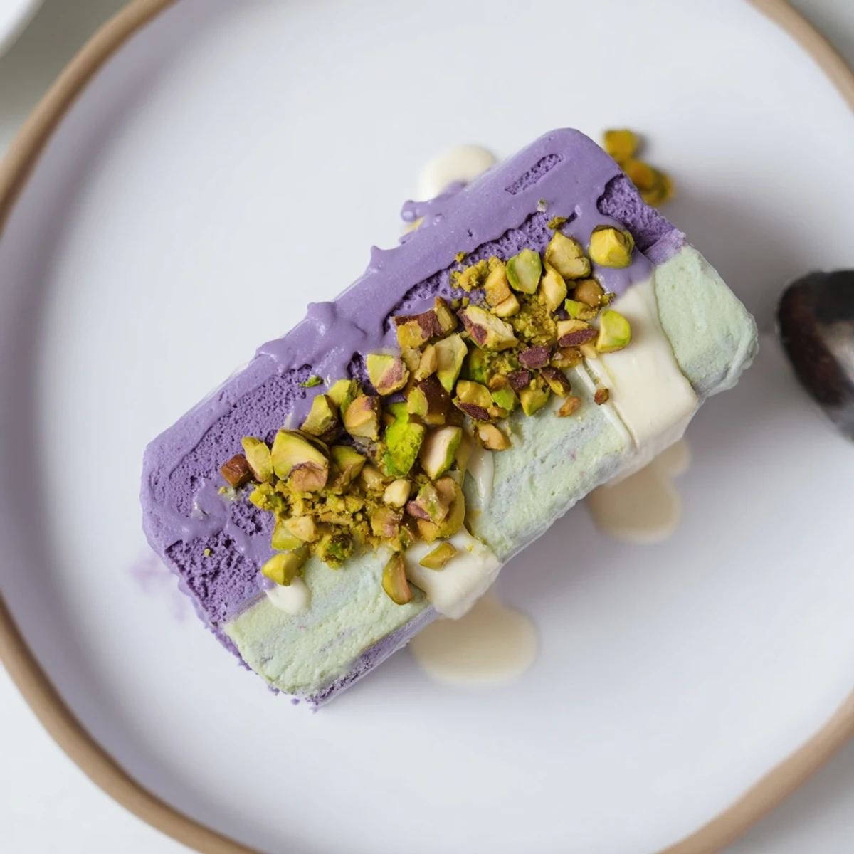 Ube Pistachio Ice Cream Bars