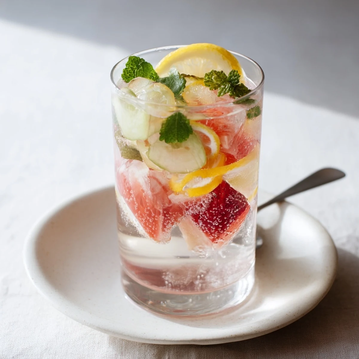 Easy homemade mocktails made with flavored water enhancers and ice for delightful hydration.