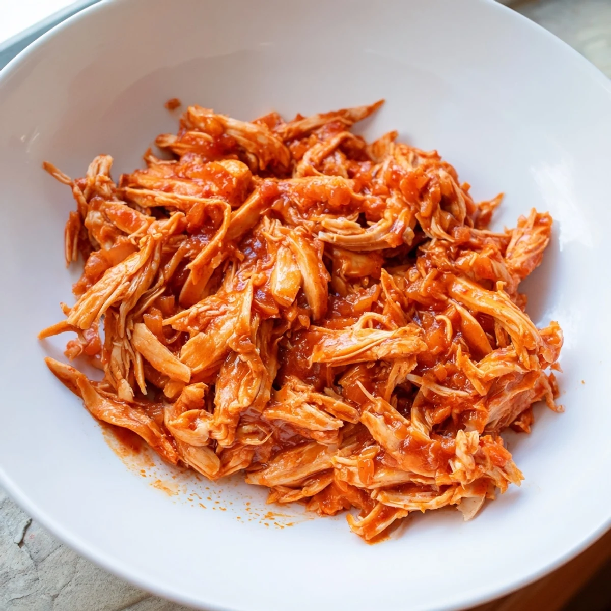 Steaming Crock-Pot shredded chicken tacos, ready to be wrapped in soft tortillas with fresh toppings.