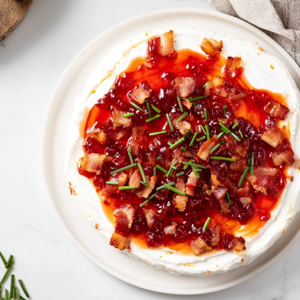 Easy Bacon Pepper Jelly Appetizer, a delicious bite with crispy bacon atop creamy cheese, ready to be enjoyed!