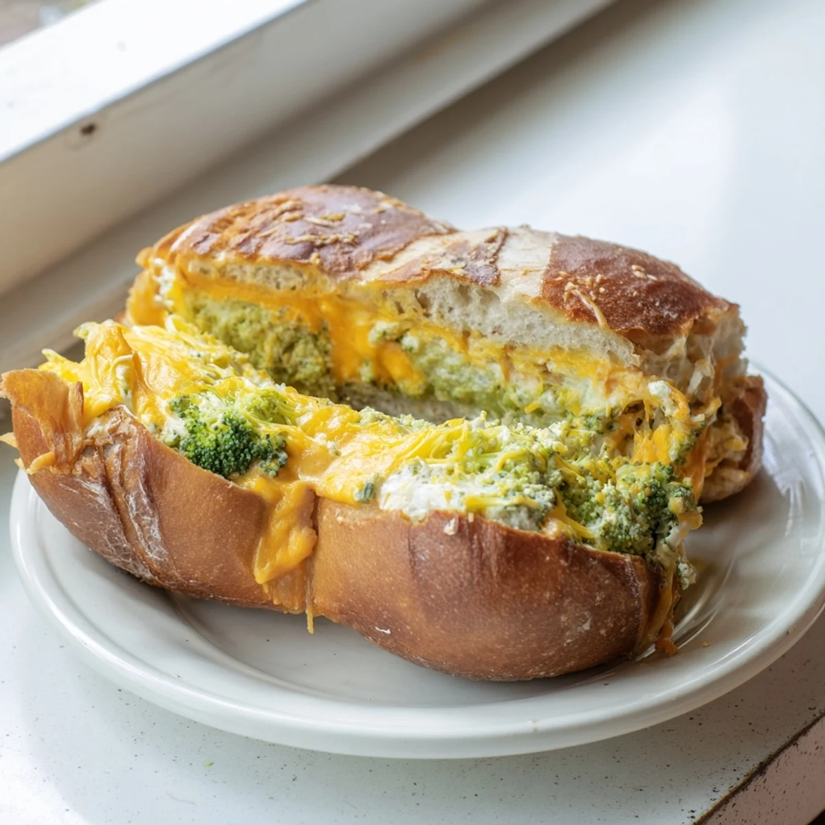 Air fryer broccoli cheddar stuffed grilled cheese: a melty, cheesy, and veggie-filled sandwich, perfect for lunch.