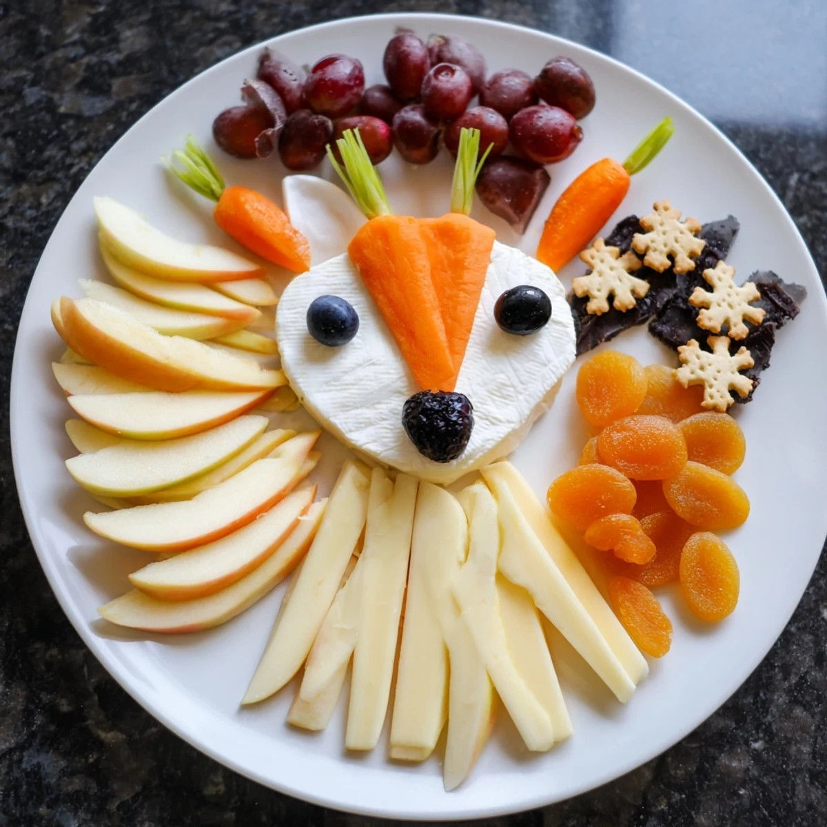Arrangement of a Whimsical Fox Fall Treat Board, with cheeses, fruits, and autumn sweets awaiting enjoyment.