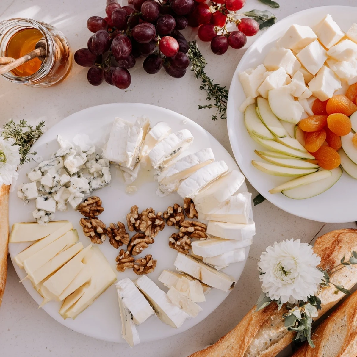 Honeycomb, Honey, & Cheese Board: A beautiful cheese board with flowing honey drizzled among the cheeses.