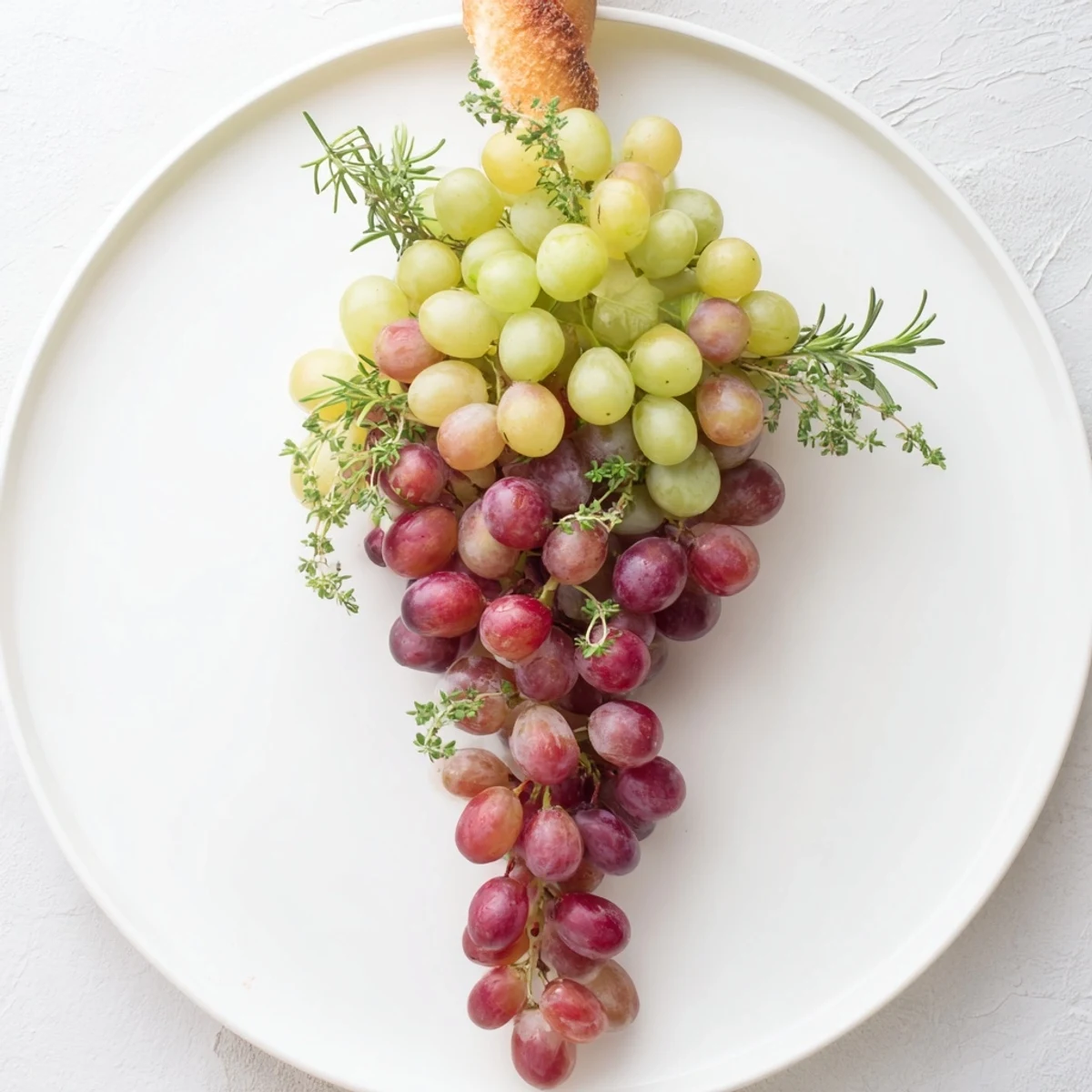 Fresh cluster of vineyard grapes ready to serve, a beautiful appetizer for any party.