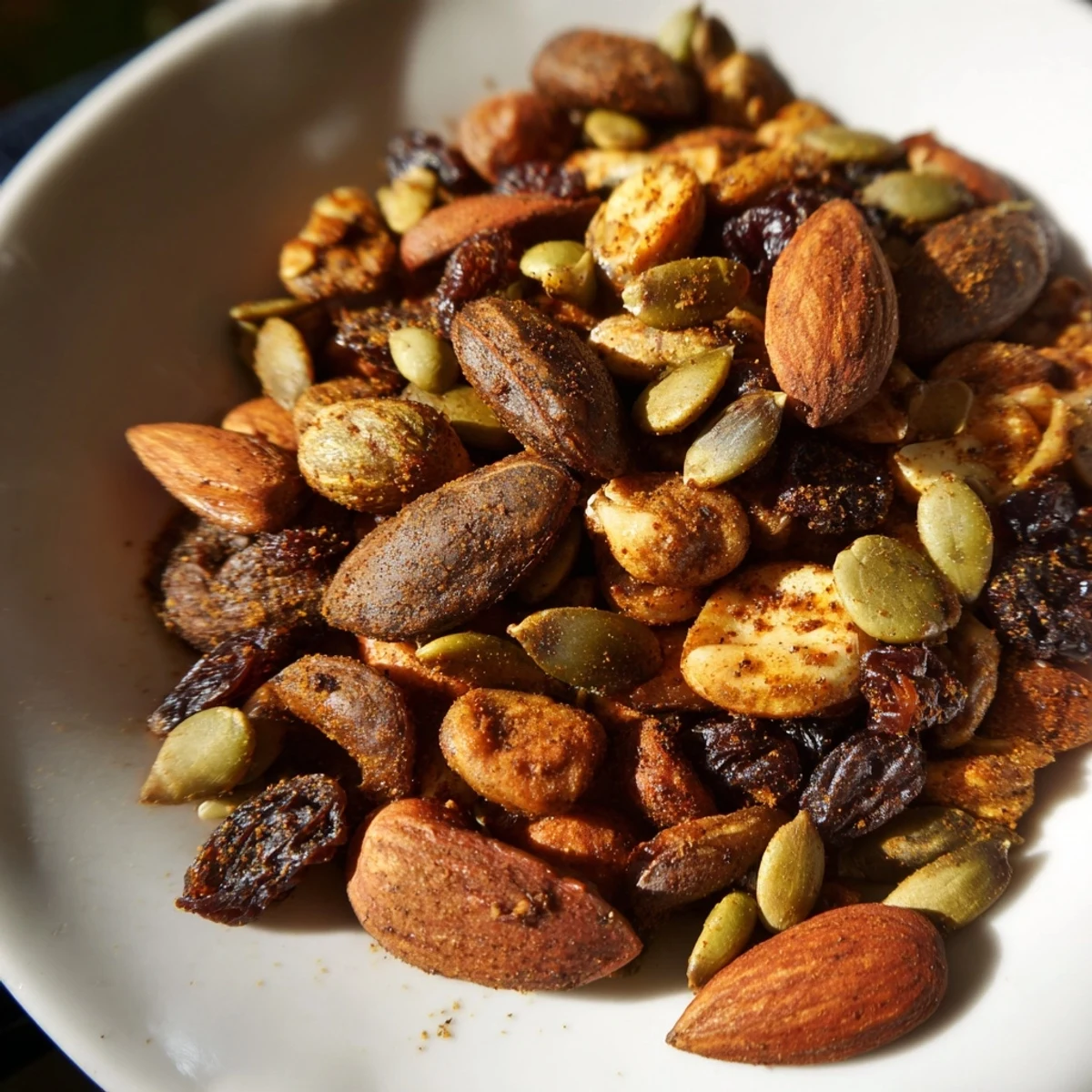 Savory and crunchy acorn & oak snack mix, perfect vegetarian snack, offering earthy flavors.
