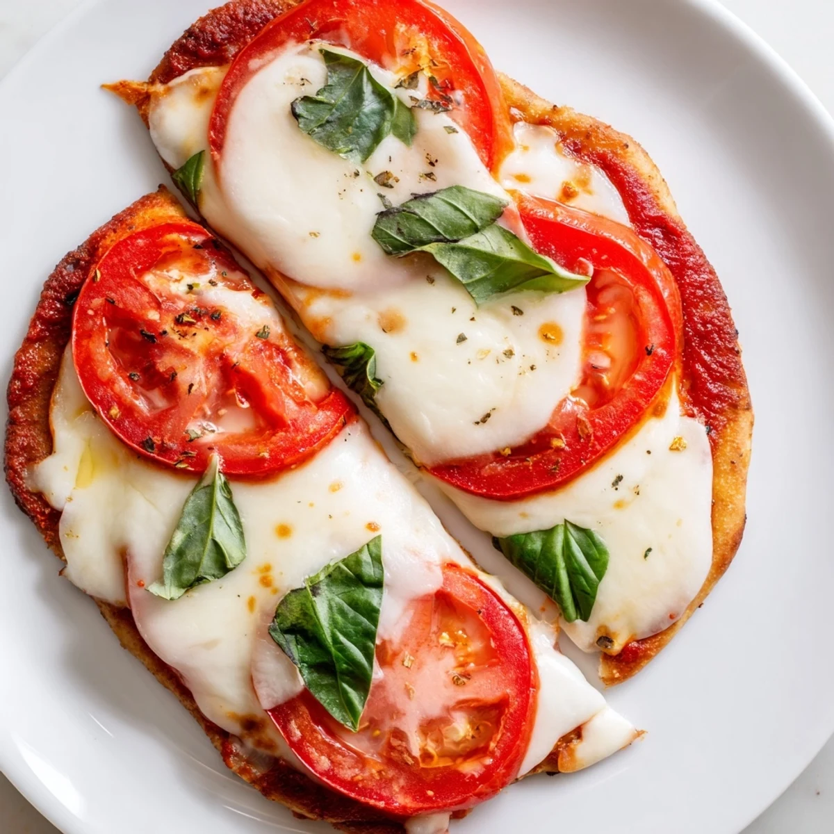 Golden-crusted Quick Margherita Naan Pizza, a delightful blend of Italian flavors over a naan base.