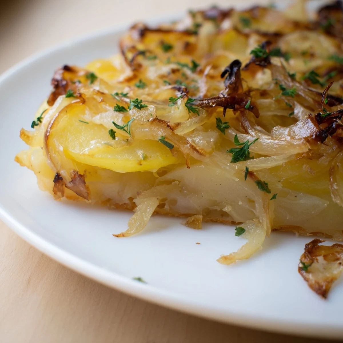 Golden, bubbly French Onion Soup Potatoes with rich, melted Gruyère and caramelized onions, ready to serve.