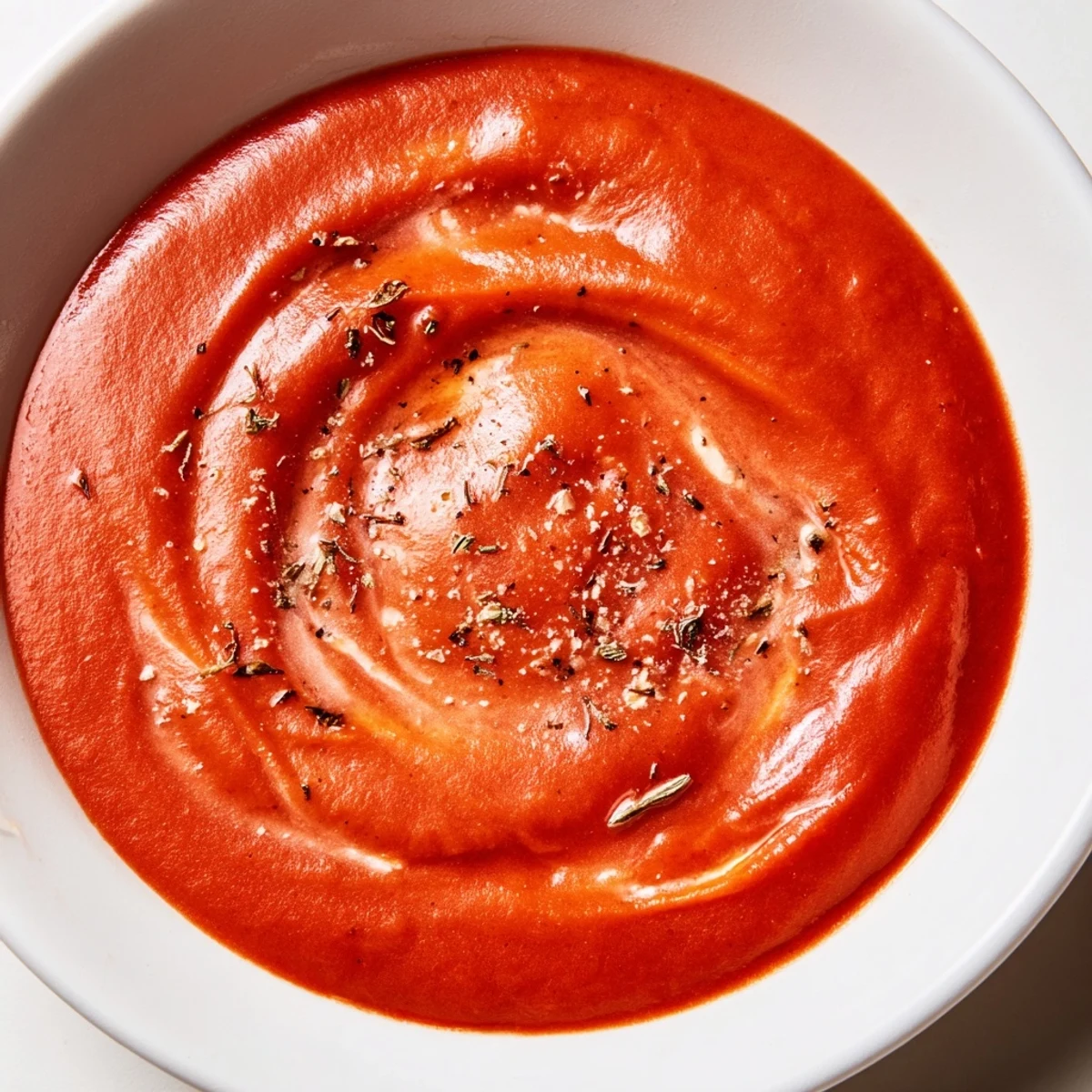 A close-up of the Instant Creamy Marinara, with rich red sauce ready to be served over pasta.