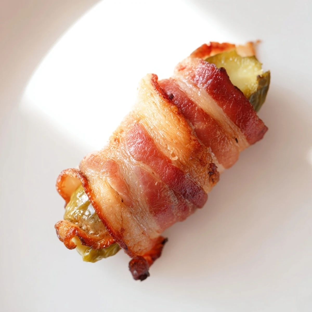 Golden-brown bacon-wrapped pickles baked to crispy perfection, served as a savory party appetizer.