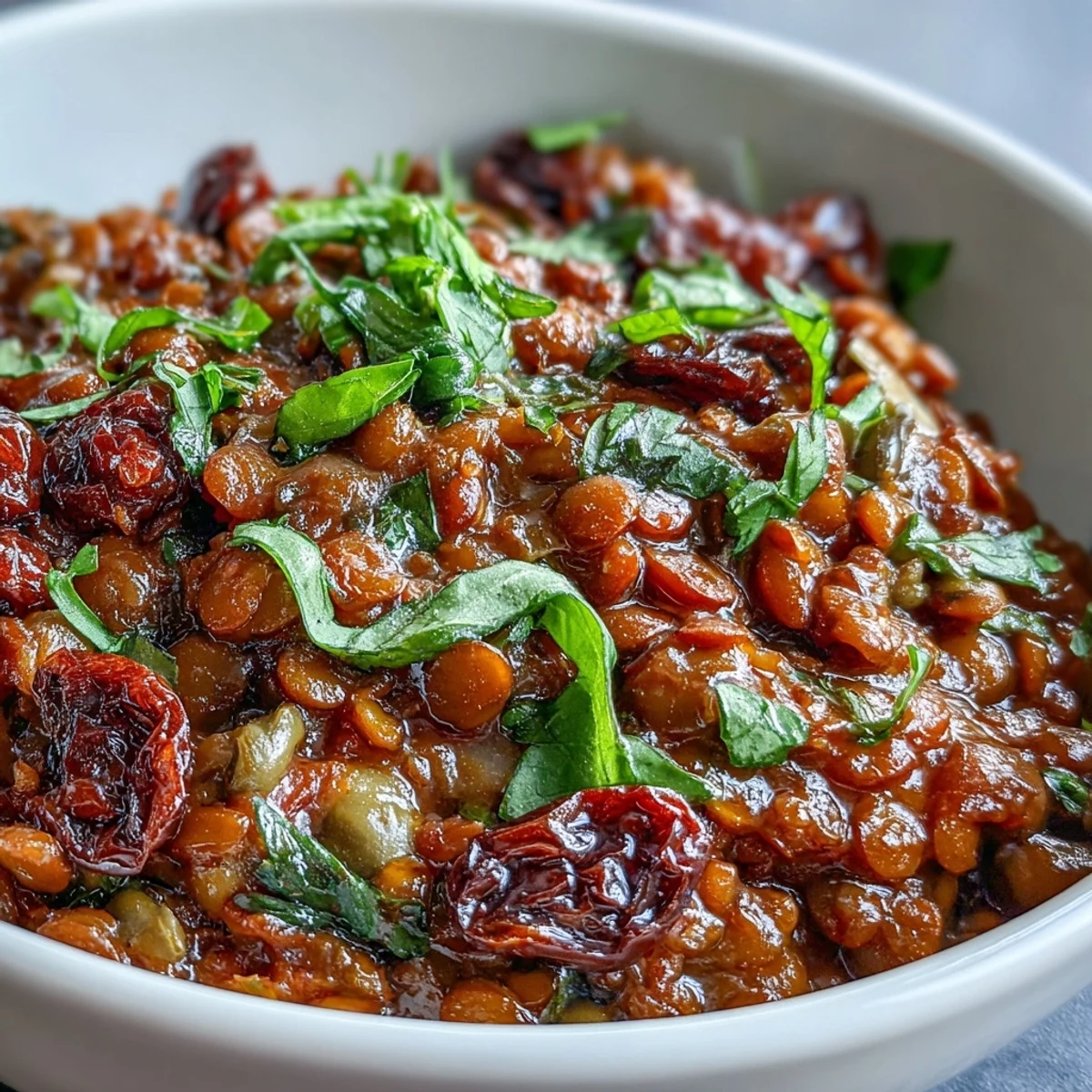 Delectably spiced Cuban-Inspired Lentil Picadillo, perfectly seasoned, a plant-based crowd-pleaser.