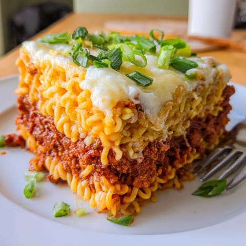 Spicy Ramen Lasagna Fusion