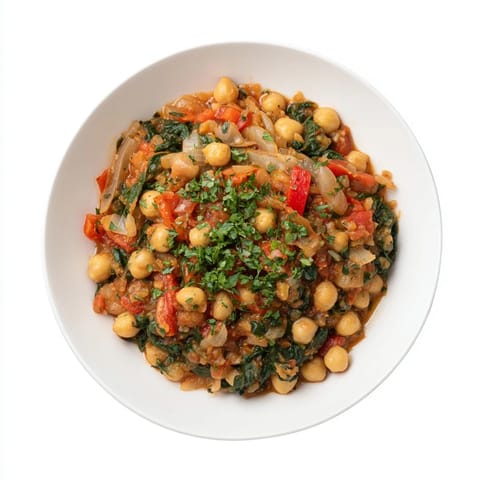 Vegetarian Chickpea Spinach Skillet