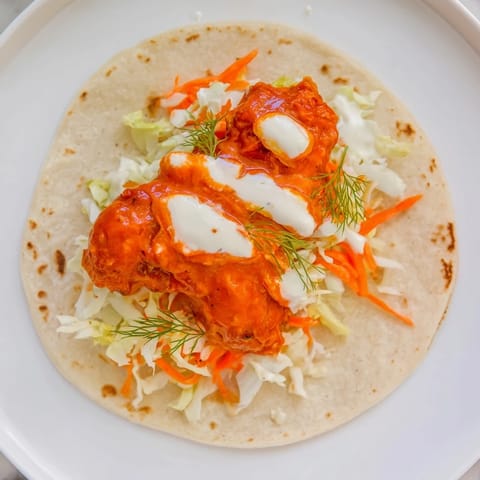 Buffalo Chicken Smash Tacos