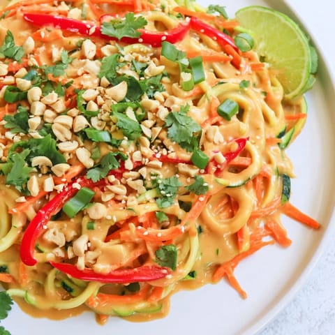 Zesty Peanut Zucchini Noodles