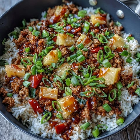 Sizzling stir-fry bubbles with bright sweet-and-sour sauce, then gets tucked under fresh green onions and sesame seeds.