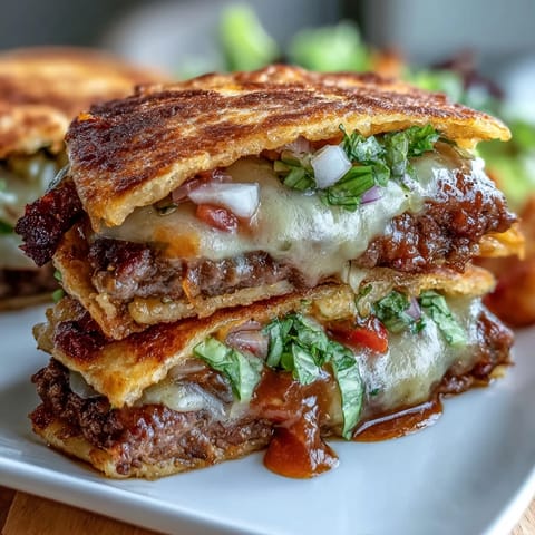 Crispy mini smash burger tacos filled with juicy beef patties, melty cheese, and fresh toppings for a fun party appetizer.