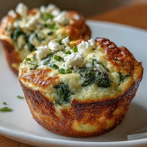 Low-carb breakfast egg muffins loaded with savory spinach and tangy feta, perfect for quick keto meal prep.  