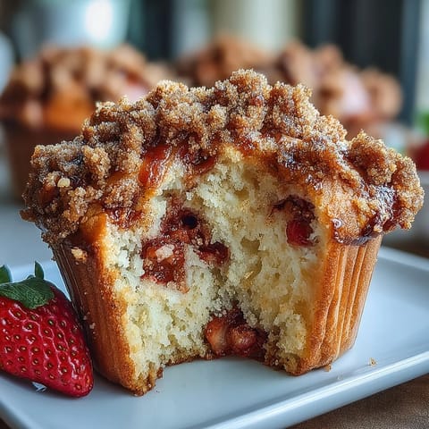 Strawberry Sourdough Muffins Crumb
