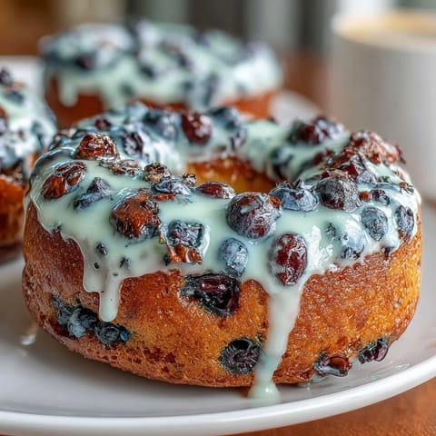Soft and chewy blueberry protein bagels with a zesty lemon glaze, perfect for a high-protein breakfast.  