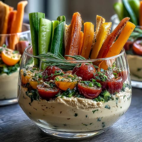 Field Trip Snack Cups with Hummus and Veggies - Portable, protein-packed snack cups featuring creamy hummus and crisp fresh vegetables—perfect for on-the-go munching.
