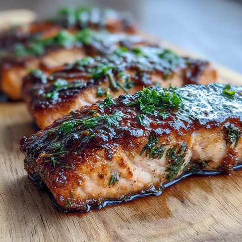 Cedar Plank Salmon with Lemon Dill grilled to perfection, offering a smoky aroma and bright citrus notes.