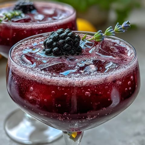 Deliciously refreshing blackberry lavender lemonade fizz perfect for a summer afternoon.