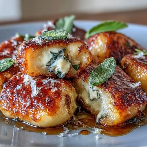 Pan-fried potato gnocchi tossed in rich brown butter with crispy sage, topped with Parmesan for an elegant yet easy Italian main dish.