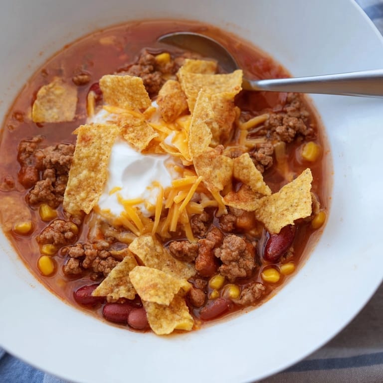 Creamy, cheesy Taco Soup brimming with colorful toppings, an easy weeknight dinner.