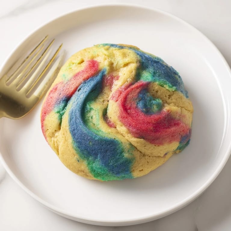 Colorful and fluffy cloud bread bursting with joyful hues makes a fun dessert option.