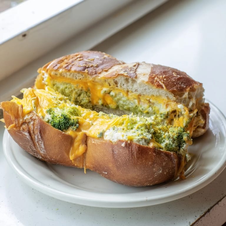 Air fryer broccoli cheddar stuffed grilled cheese: a melty, cheesy, and veggie-filled sandwich, perfect for lunch.