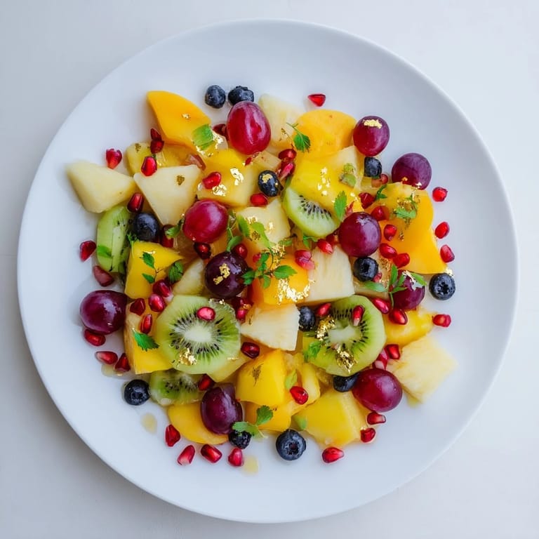 See the elegant presentation of a Three Kings Royal Fruit Platter, drizzled with honey-lime dressing.