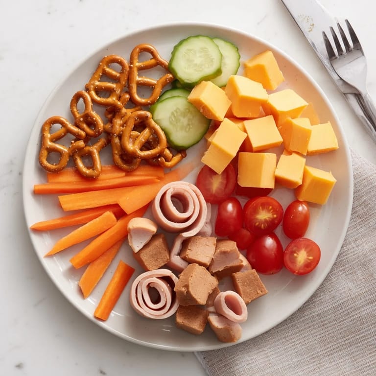 Delicious Renard Rusé Snack Assortment featuring savory and sweet bites with hummus and creamy dips.
