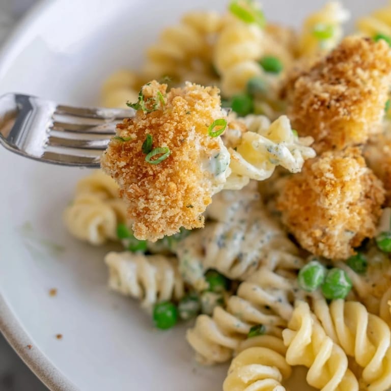 Perfect for a summer picnic, this Crispy Chicken Ranch Pasta Salad combines cold pasta, crisp chicken, and fresh veggies drenched in a zesty homemade ranch sauce.