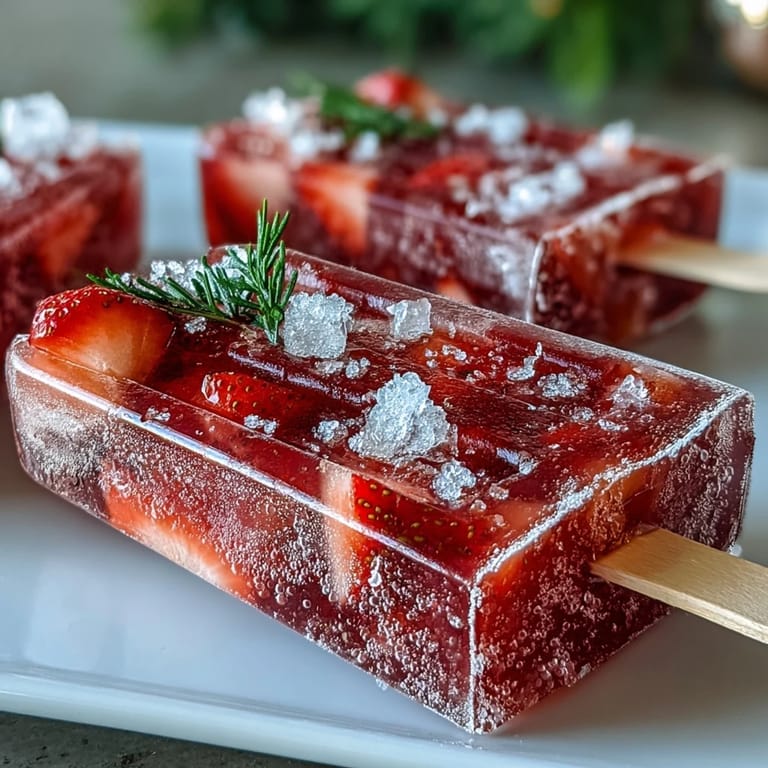 Refreshing strawberry mimosa popsicles blending fresh fruit, orange juice, and champagne for a festive Galentine's celebration treat.