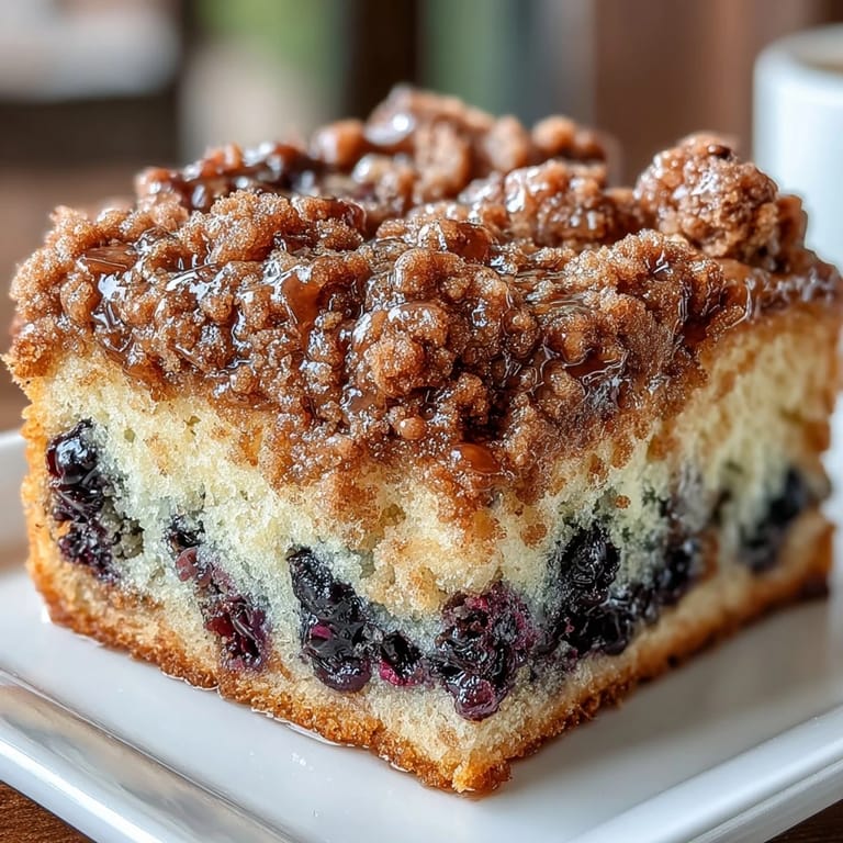 Delicious Lemon Blueberry Sourdough Coffee Cake Squares baked to golden perfection, featuring a moist crumb and crunchy cinnamon streusel topping.