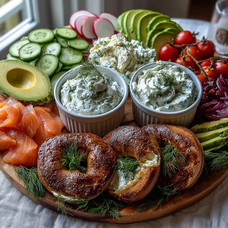 Impressive smoked salmon bagel board, perfect for a festive and delicious U.S. brunch.