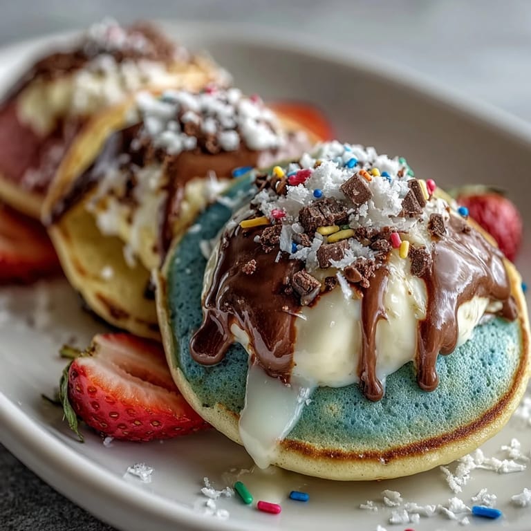 Kid-friendly Easter egg pancakes bursting with color, decorated with creative toppings for a cheerful and delicious holiday treat.