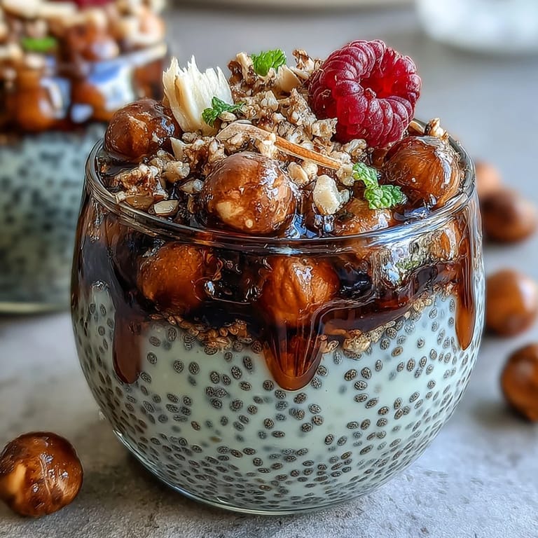 Creamy lemon chia pudding parfait layered with crunchy granola and sweet-tart raspberry compote, perfect for a light and healthy snack.