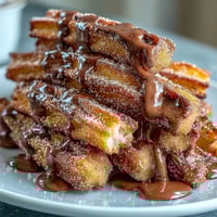 Bite-sized churro bites, golden and crispy, coated in cinnamon sugar, served with a luscious chocolate dipping sauce—perfect for Cinco de Mayo celebrations.