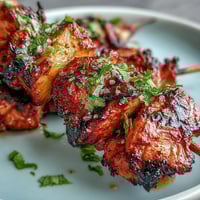 Grilled Chicken Al Pastor Skewers bursting with smoky flavor and sweet pineapple.